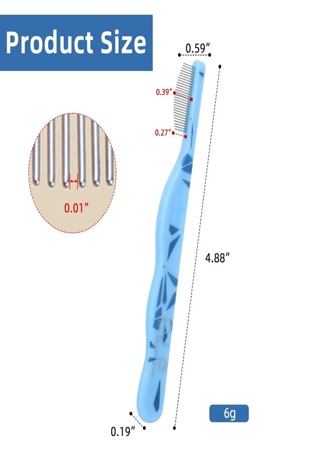  الرسم البياني مشط عيون للكلاب ذو أسنان دقيقة وأطراف مستديرة، مشط وجه للقطط، مشط للبراغيث للشعر الطويل أو القصير، مزيل بقع الدموع للكلاب الصغيرة من فصيلة البودل واليوركشاير تيرير والشناوزر - Image 3